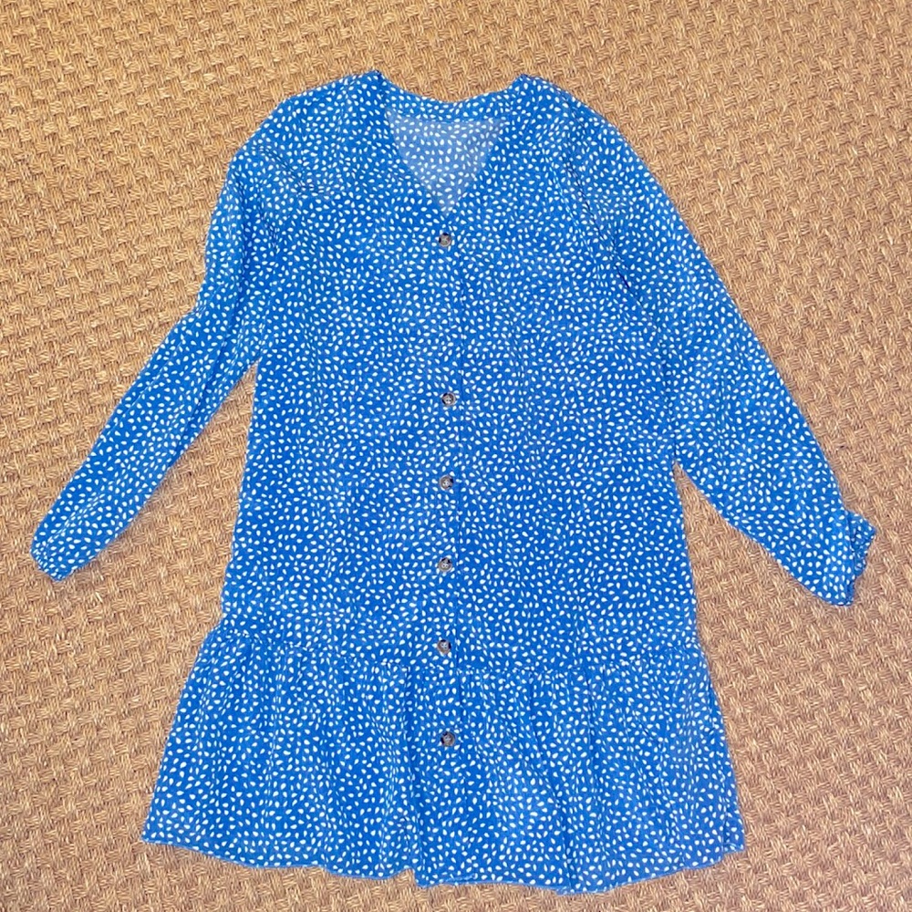 Blue drop waist dress